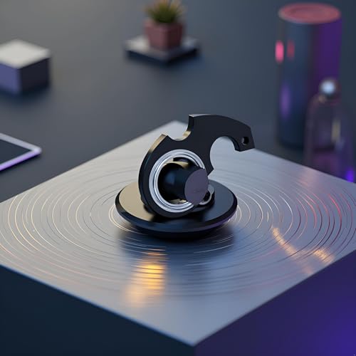 Black Keychain Spinner Fidget Ring Toy,Keychain Spinner Fidget Ring Metal Key Chain… - Image 2