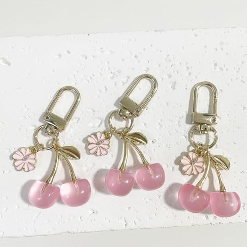 SWJEWEL Flower Keychain 3pcs Sakura Set Black White Pink Small Cherry Blossom… - Image 5