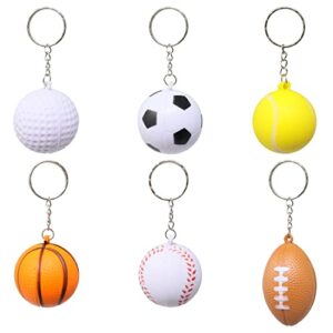 Honbay 6PCS Foam Sports Ball Keychains Lightweight Soccer Football Baseball Basketball Tennis…
