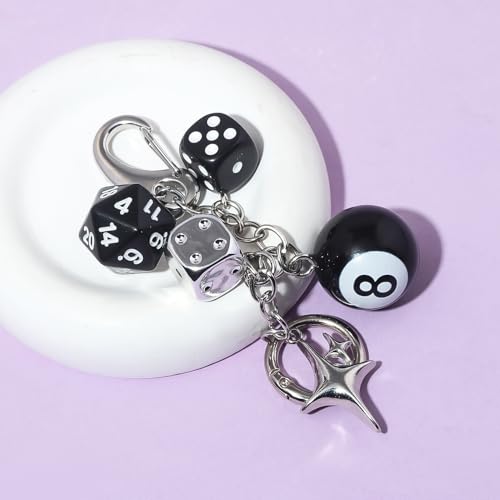 SORGERLY 8 Ball Dice Charm Keychain - Image 7