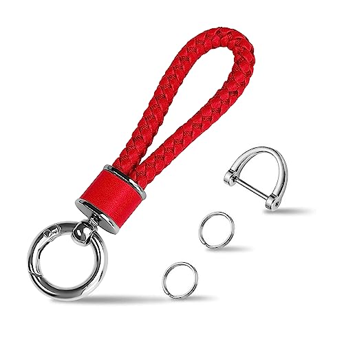 Tukellen Leather Weave Keychain Suit for car Keychain Keyring Present Woman ,with…