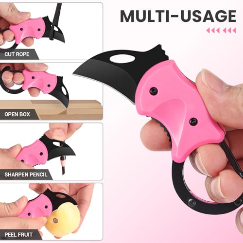 FUNBRO Pink Keychain Knife Gifts for Mom Mothers day, Cute Box Cutter… - Image 3