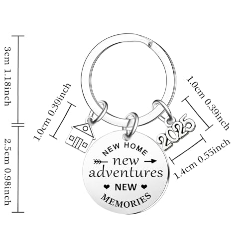 Ghloyza 2Pcs New Home Keychain 2025 New Adventures Keyrings Housewarming Gifts For… - Image 2
