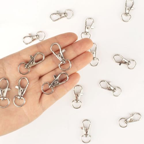 50PCS Metal Lobster Claw Clasp with Key Rings, 25PCS Keychains Clips Hooks… - Image 5