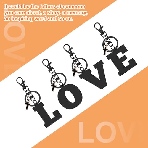 Oubaka Alphabet Initial Letter Keychain for Women, Cross Keychain Cute Letter Keyring… - Image 3