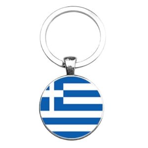 Art Attack Greek Flag Keychain, Ancient Greece History Love Map Country Charm…