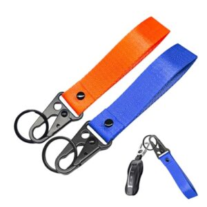 Wevdn 2 PCS Car Key Chain, Fabric Metal Practical Multifunctional Motorcycle Keychain,…