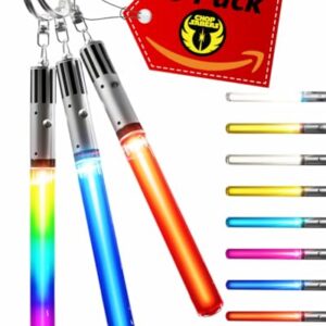 Led Sabers LIGHTSABER KEYCHAIN LED STAR WARS Glowing Light Up Saber 8…