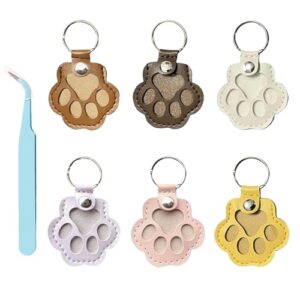 Xoprmey 6Pcs Pet Hair Storage Keychain