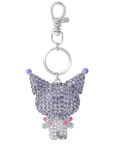 Sanrio Kuromi Keychain Official License, White and Purple Pave Crystal Kuromi Charm… - Image 6