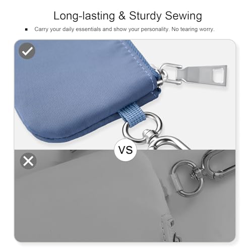 Mini Zip Around Dual Pouch Wristlet With 2 Straps Wristlet Keychain Wallet… - Image 6