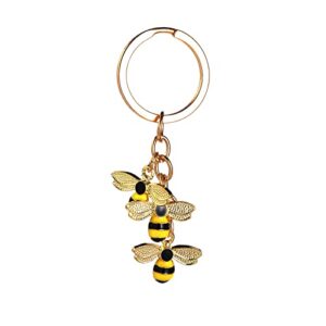 Fuqimanman2020 Cute Bee Charms Enameled Keychain for Women Girls Bumble Bee Enamel…