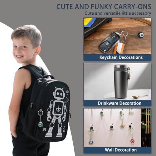 Cxtiy 16pcs Pool Ball Keychain, Car Keychains Set for Men, Sports Gifts… - Image 4