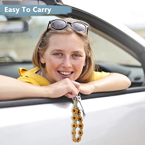 elephtree Boho Macrame Keychain Wristlet Keychain Weave Exquisite Keyring Holder Bracelet Handmade… - Image 6