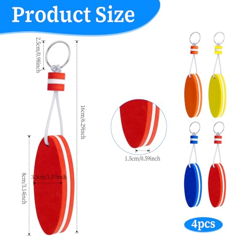 Floating Key Chain for Boating, 4 Pcs Boat Key Floating Keychain Waterproof… - Image 4