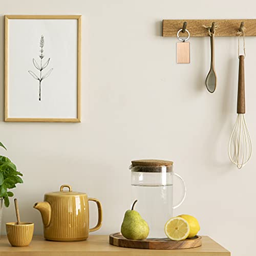 20 Pieces Blank Wooden Key Chain, Rectangle Wood Blanks for Key Chains,… - Image 6