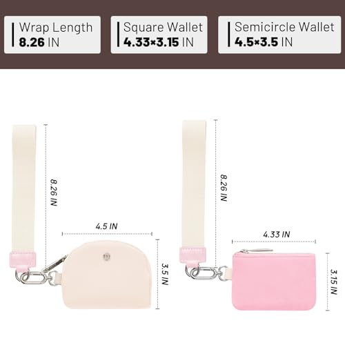 Keychain Wallet Mini Zip Around Wristlet Wallets for Women Detachable Dual Pouch… - Image 3