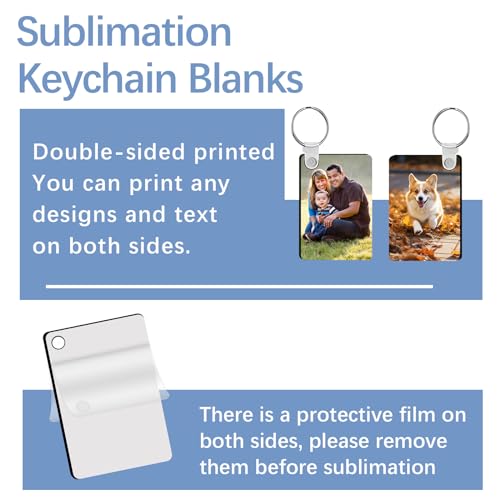LaiHiulaan 240Pcs Sublimation Keychain Blanks Rectangle Bulk Products Double Sides 80 MDF… - Image 4