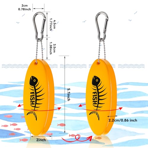 Yaomiao 2 Pcs Floating Keychain Oval Shaped Foam Floating Key Ring Glow… - Image 2