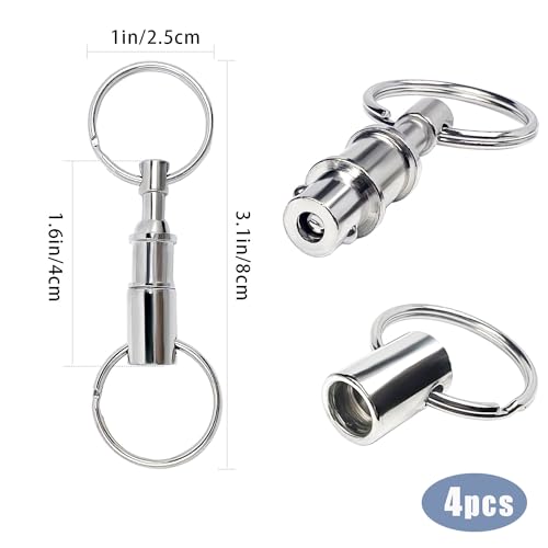 Tenalleys 4 Pack Quick Release Keychain Detachable Pull Apart Keychain Dual Pull… - Image 5