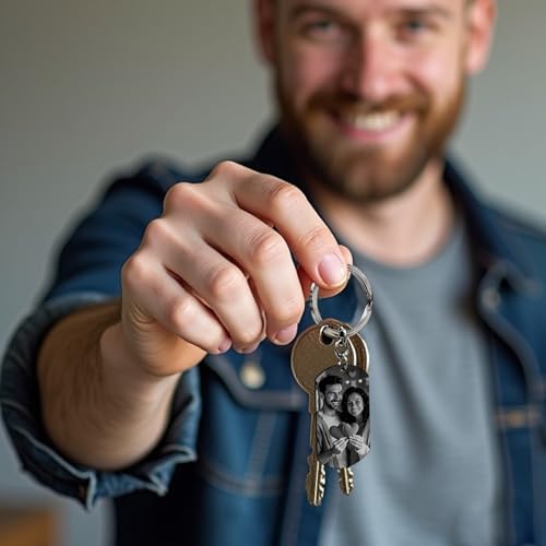 Queenberry Custom Photo Keychain for Husband Boyfriend Laser Engraved Personalized Calendar Date… - Image 4