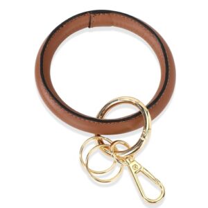 Junyuerly Wristlet Bracelet Keychain PU Leather Key chain Silicone Bangle Key Ring…