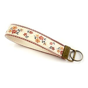 CELOKIY Floral Embroidered Fabric Wristlet Keychain, Vintage Style Wrist Key Chain Women…