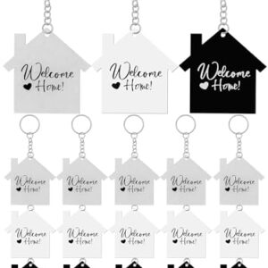 Sureio 18 Pcs House Acrylic Keychain Real Estate Agent Clear White Black…