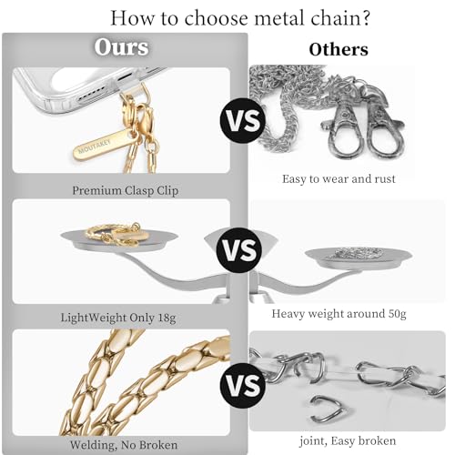 MOUTAKEY Phone Wrist Strap Metal Phone Chain Wristlet Strap Detachable iPhone Lanyard… - Image 5