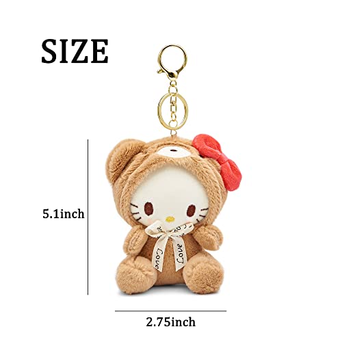 Sicpfuj Cute Plush Keychain for Women Girls, 5" Lovely Keychain Decorative Accessories,… - Image 5