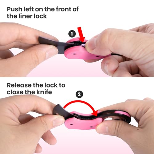 FUNBRO Pink Keychain Knife Gifts for Mom Mothers day, Cute Box Cutter… - Image 5