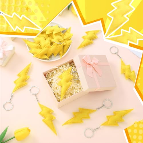 Otuuz 24 Pcs Cartoon Animation Party Favors Lightning Hanging Keychains Gifts Yellow… - Image 4