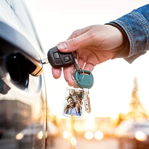 Medsuo 6pcs Double Sided Blank Picture Keychain Personalised Photo Key Fob Holder… - Image 2