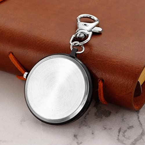 Realpoo Uncovered Men's Quartz Pocket Watch with Key Chain,Portable Quartz Arabic Digital… - Image 4