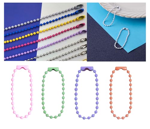 100 Pcs Ball Bead Chain Keychain Dog Tag Necklace Chains 4.7 inch… - Image 3