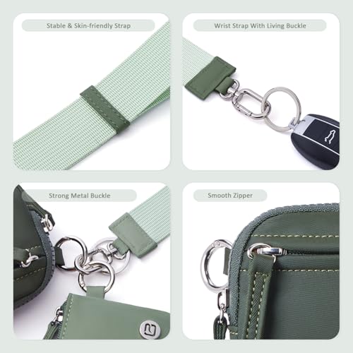 POIUGOYA Nylon Wristlet Wallets, Dual Pouch Keychain Wristlet Wallet, RFID Small Wallet… - Image 6