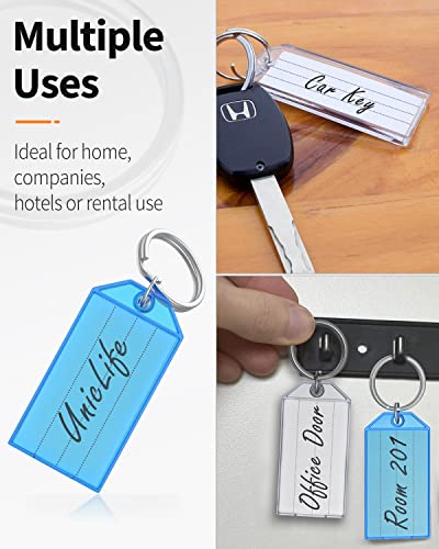 Uniclife 20 Pack Tough Plastic Key Tags with Split Ring Label Window,… - Image 5
