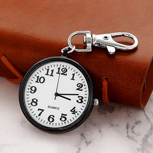 Realpoo Uncovered Men's Quartz Pocket Watch with Key Chain,Portable Quartz Arabic Digital… - Image 8