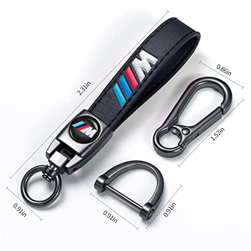 Sucoines Genuine Leather Car Keychain Keyring Accessories Compatible with BMW M Series… - Image 2