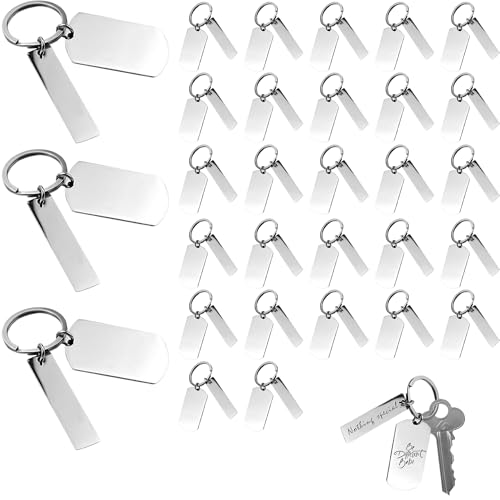 30 Pcs Personalized Engravable Keychains