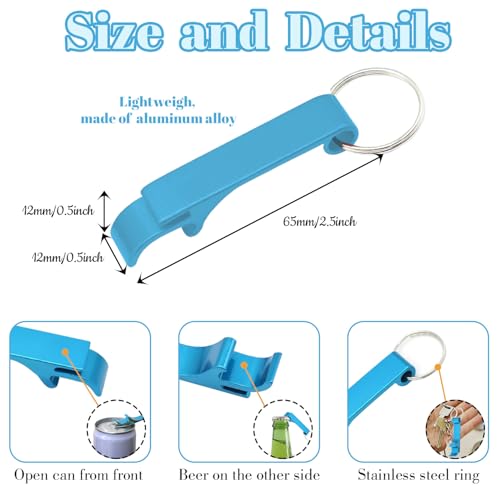 SYSTUTY 100pcs Personalized Aluminum Bottle Opener Keychains with Engraved Text Logo, Customized… - Image 3