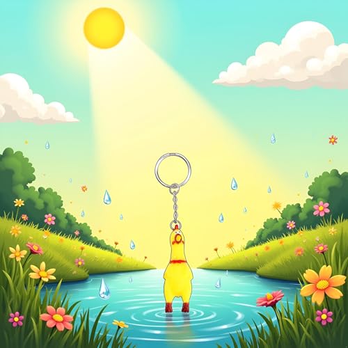 Yellow Shrilling Screaming Chicken Keychain, Mini Rubber Squeeze Screaming Chicken Keychains Gags… - Image 2