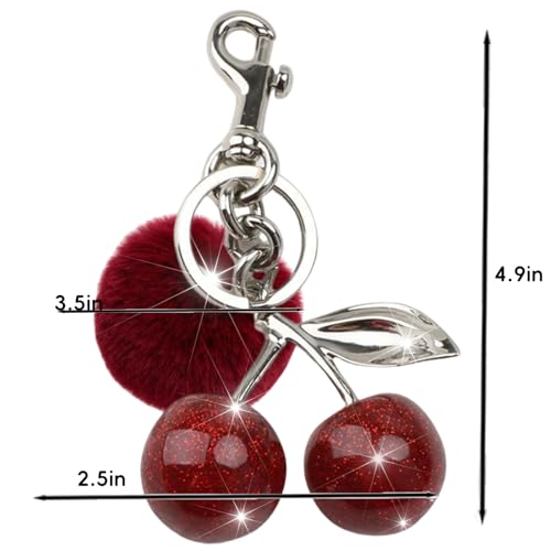 Aonald Cherry Keychain For Women Resin Silver Cherry Charm For Purse Bag… - Image 6
