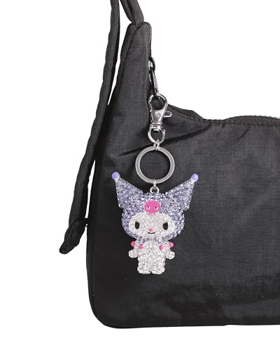 Sanrio Kuromi Keychain Official License, White and Purple Pave Crystal Kuromi Charm… - Image 2