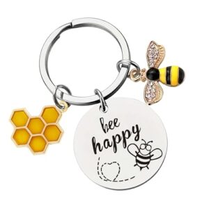 Bee Keychain Inspirational Keyring Gifts