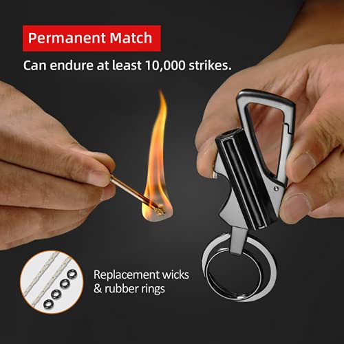 YUSUD 2 Pack Permanent Match Infinity Lighter with Multitool Keychain Bottle Opener,… - Image 2