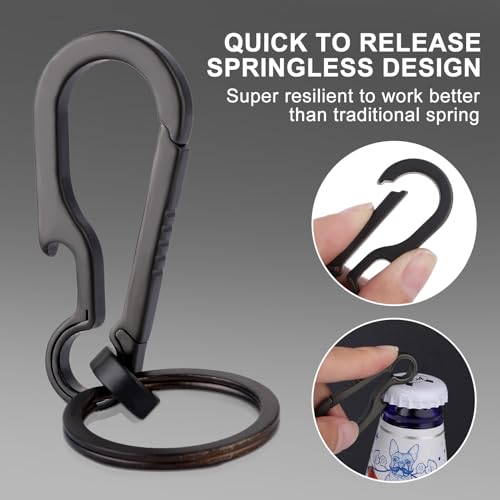Ouligay Titanium Carabiner Keychain Clip Titanium Key Chain Bottle Opener Keychain Heavy… - Image 4
