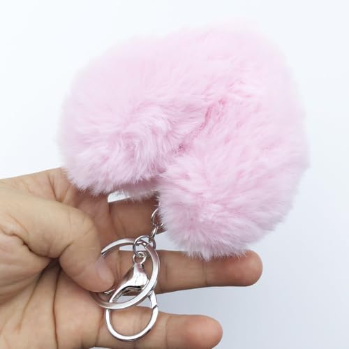 Unpafcxddyig Pom Pom Keychain Artificial Fur Ball Keychains Fluffy Tote Pendant Car… - Image 3