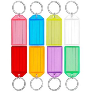 Uniclife 20 Pack Tough Plastic Key Tags with Split Ring Label Window,…