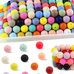 150PCS FIVEIZERO Silicone Beads, 30 Colors 15mm Silicone Beads for Keychain Making,…